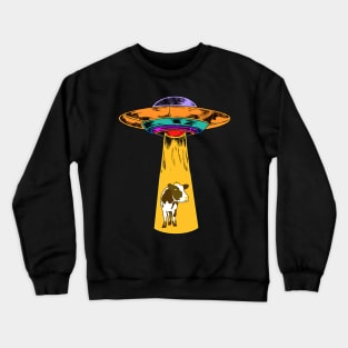 UFO Abducting a Cow Crewneck Sweatshirt